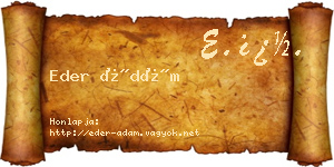Eder Ádám névjegykártya