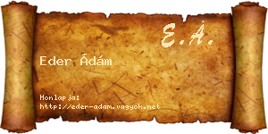 Eder Ádám névjegykártya